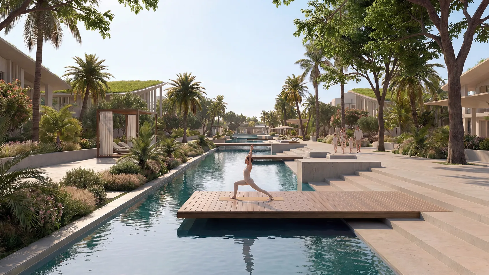 Defined by water, greenery and open space, from lagoons and private beaches to Central Park and a championship golf course.