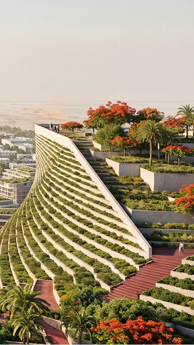 Architecture softened by planting